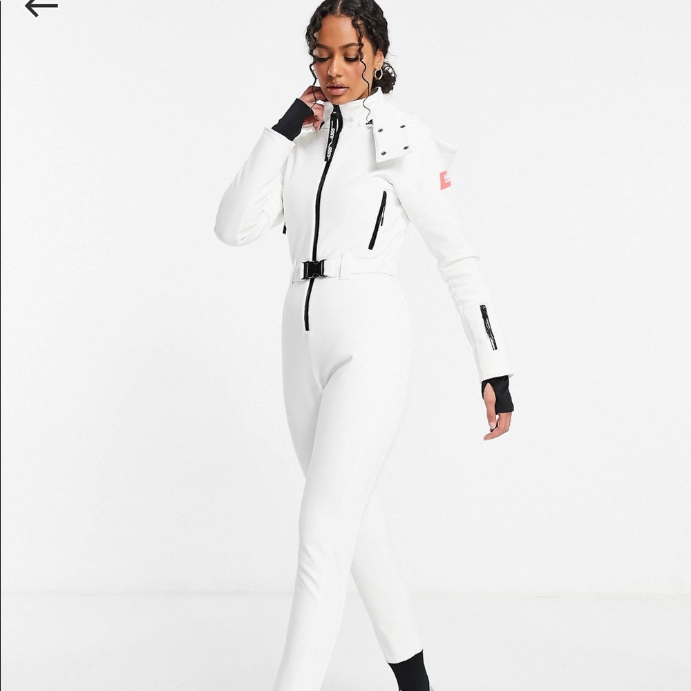 ASOS 4505 SKI fitted belted ski suit with hood
